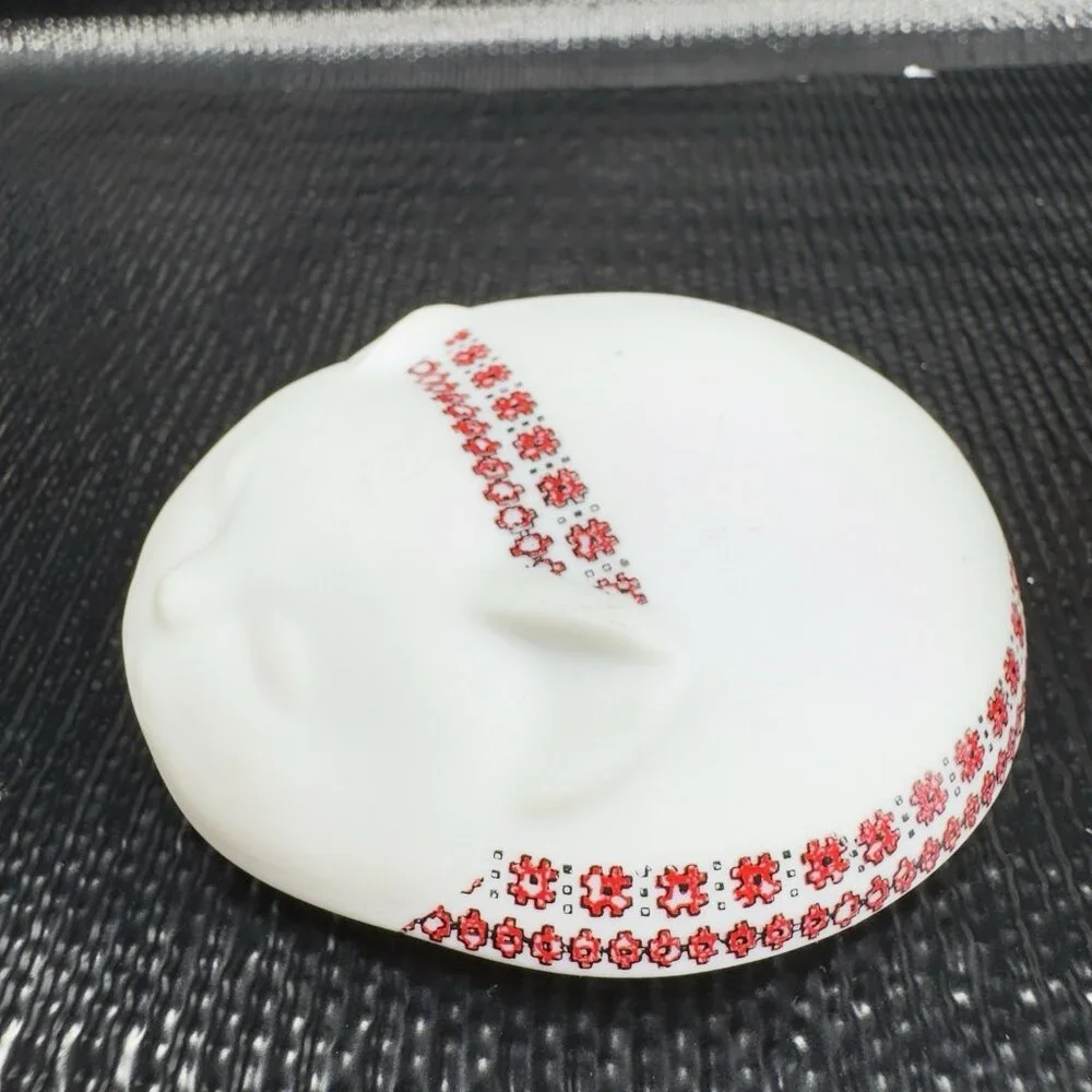 1980s Takahashi Ceramic Trinket Holder Smiling Sleeping Cat Jewelry Holder VTG‎
